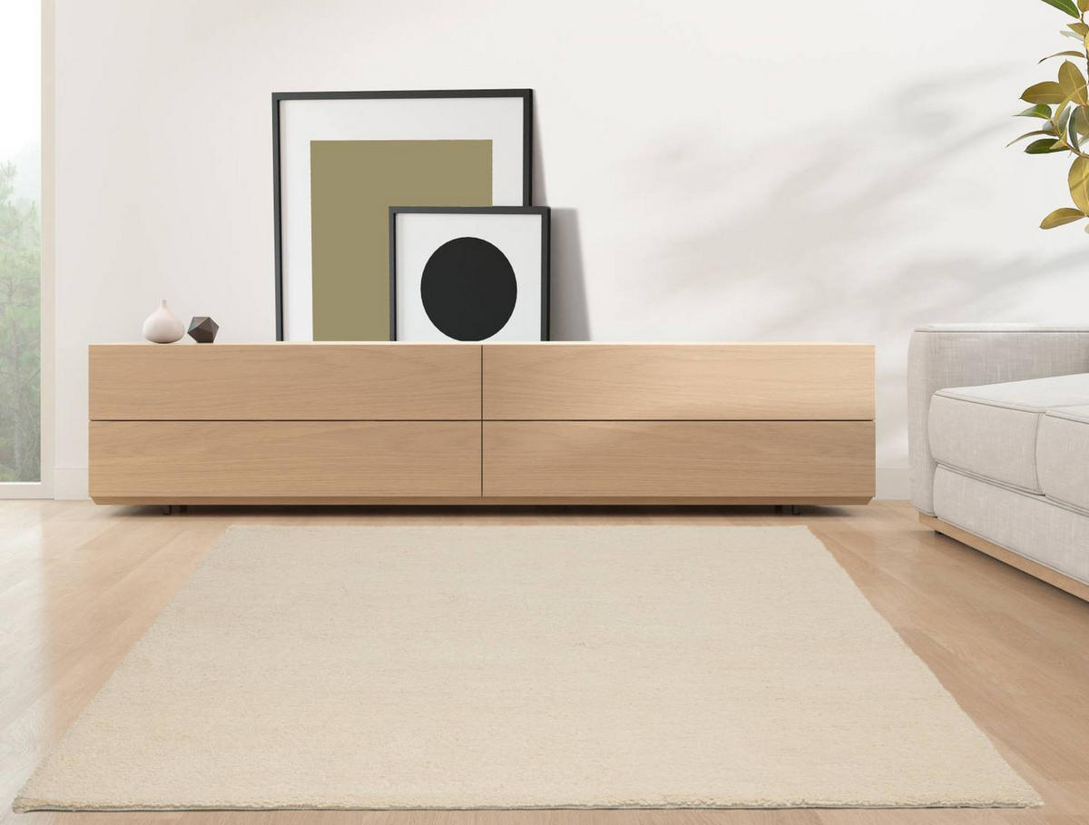 BERBERTEPPICH Super Berber 15/15 simple 200x300 cm - Weiß, Textil (200/300cm) - Rug and Roll