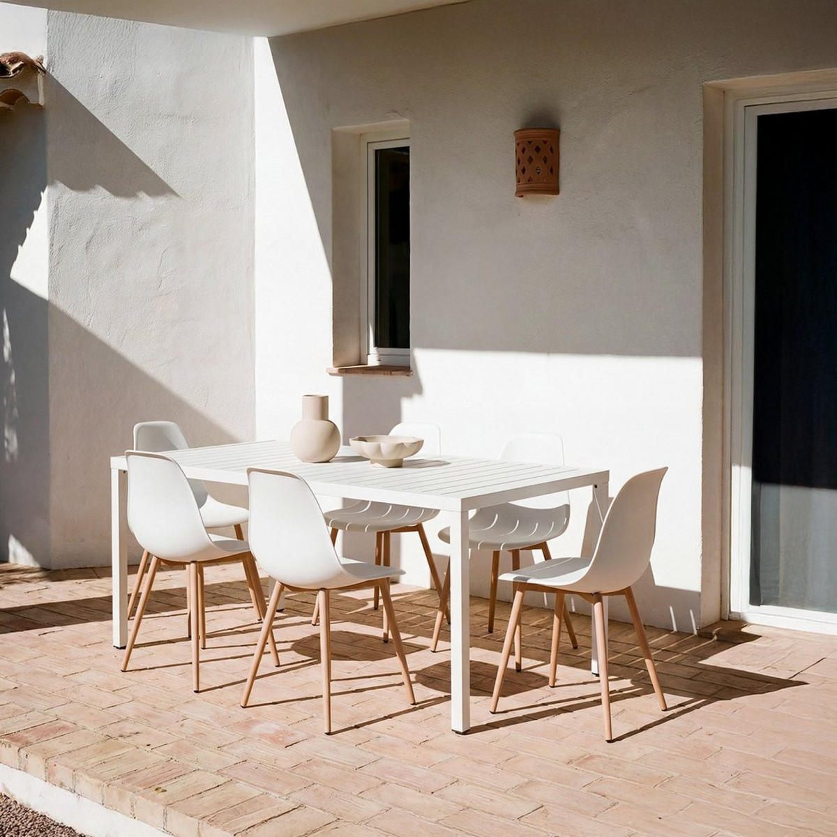 ESSTISCH Jastorf Weiß 165 cm x 76 cm - Weiß, Kunststoff (85/165/76cm) - Klast Home