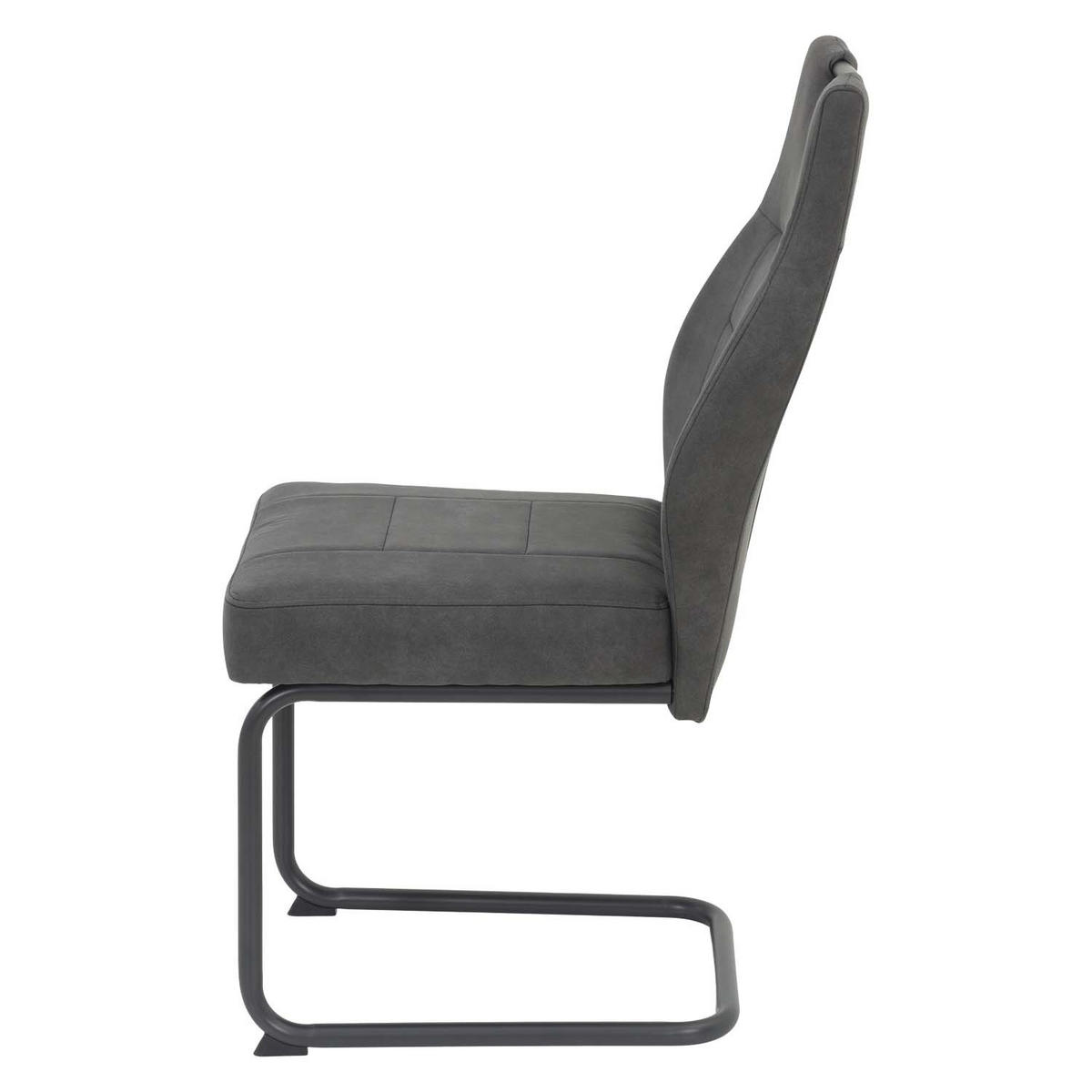 ESSGRUPPE Tiara, 5 tlg. - Tisch Weiß, 4 Stühle Anthrazit - Weiß Hochglanz/Anthrazit, Holzwerkstoff/Textil (140/76/80cm) - Möbel Stellbrink