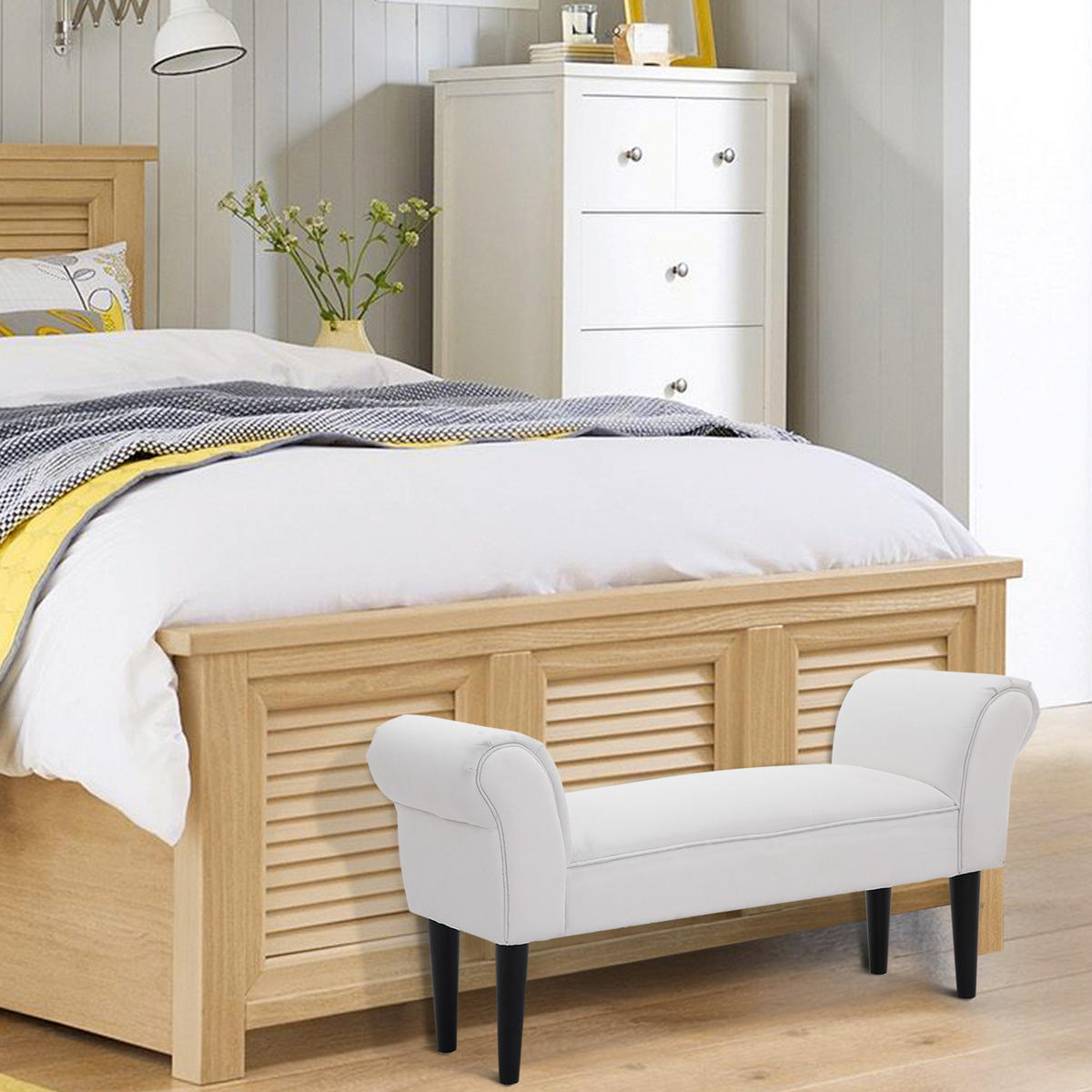 SITZBÄNKE Weiß 1 Stück - Weiß, Kunststoff (102/51/36cm) - GiPP