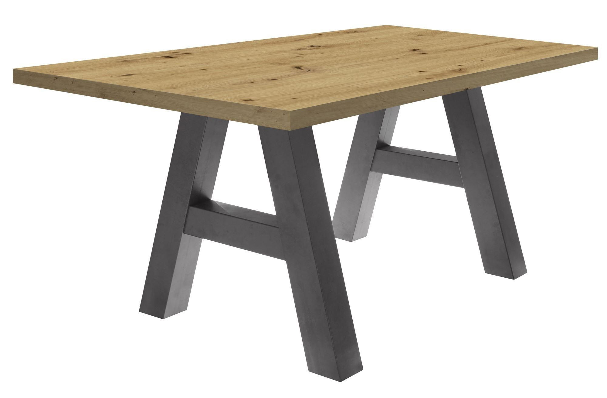 ESSZIMMERTISCH Elia 4 160 x 90 x 75 Esstisch Graphit/Asteiche - Eiche Artisan, Holz (160/90/75cm) - 58aufmkessel