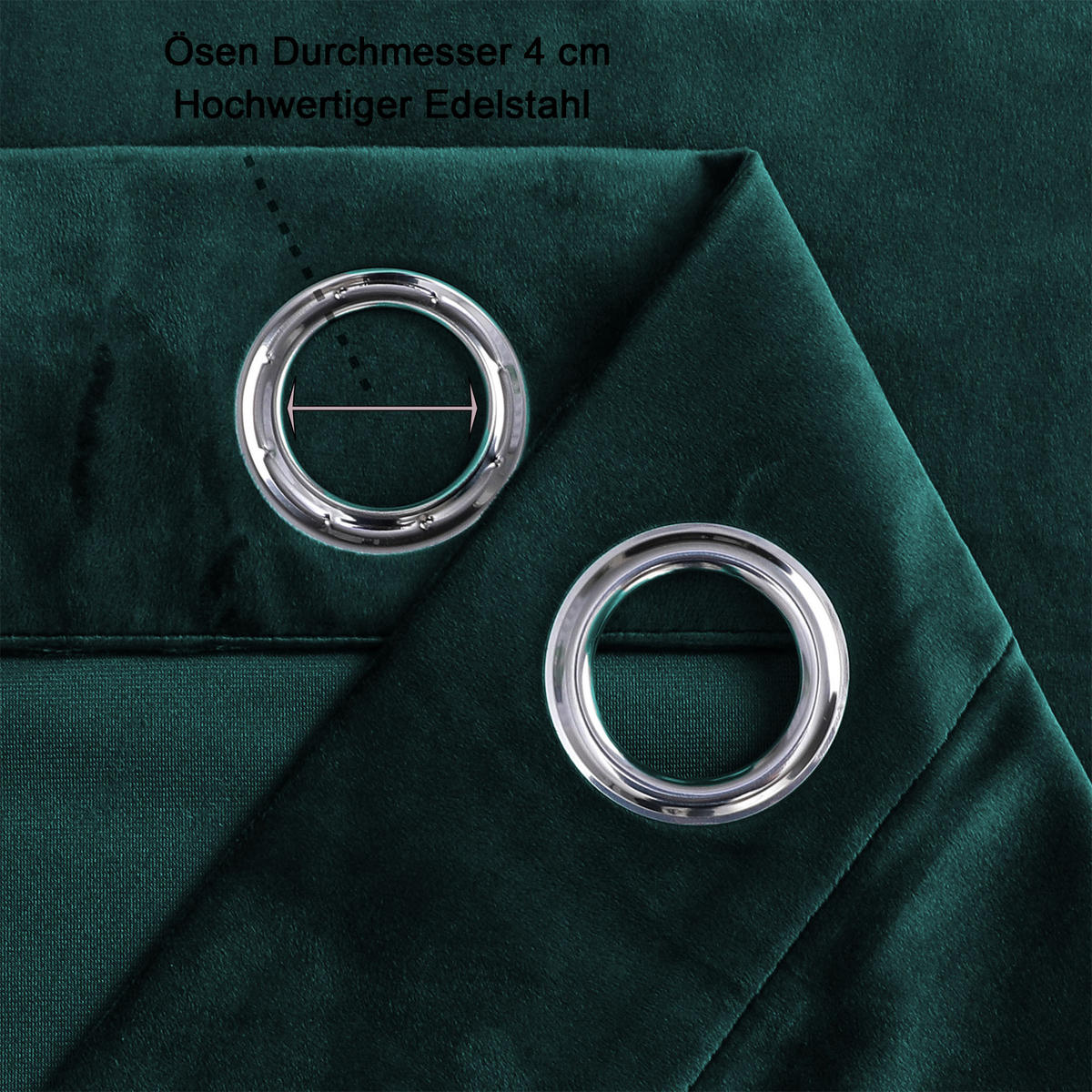 VORHANG Ösen Samt 300/245 cm Petrol - Petrol, Textil (300/245/245cm) - TiborTex