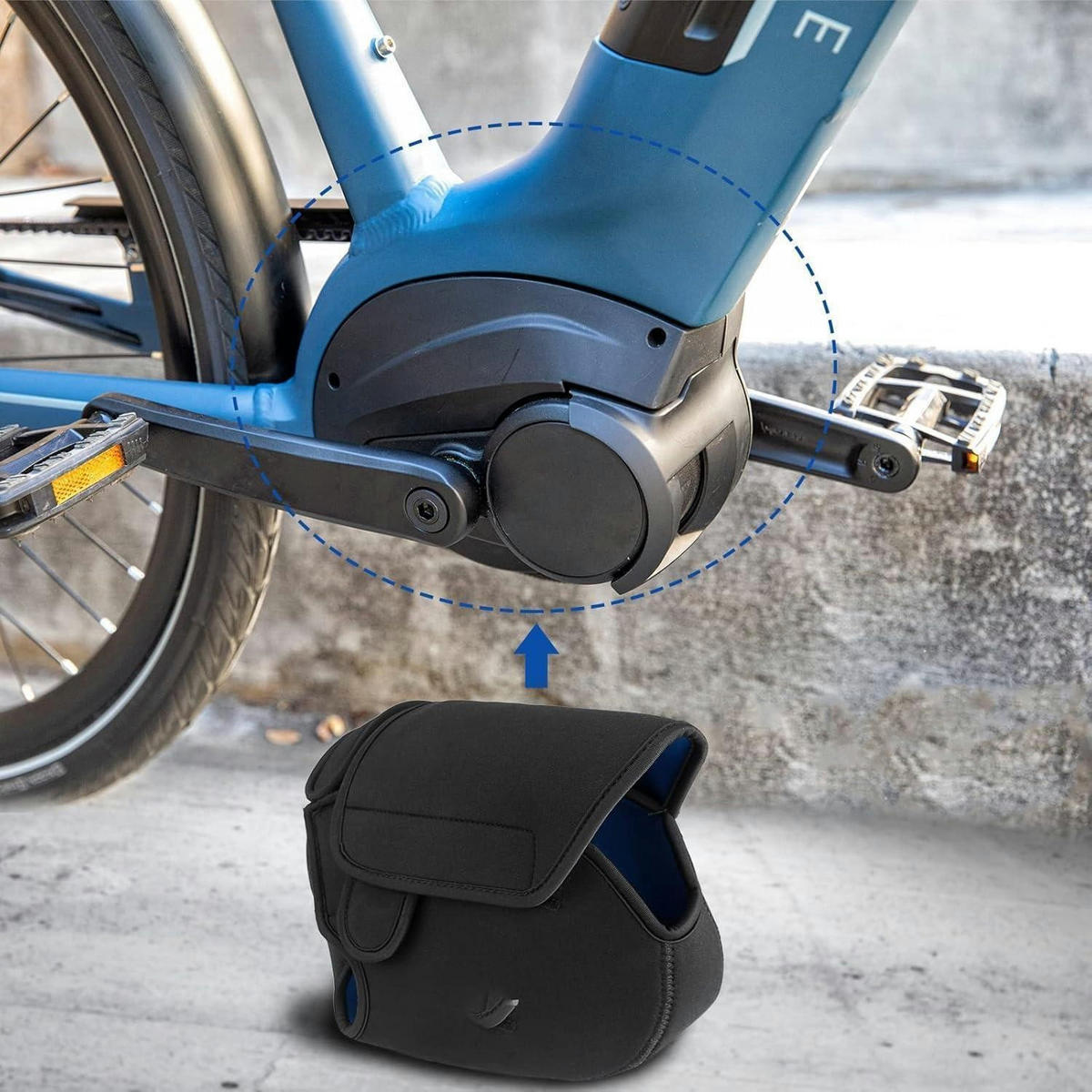 EBIKE Motorabdeckung 2-teiliges Set Neopren Transportschutz - Schwarz, Kunststoff (24/3/34cm)