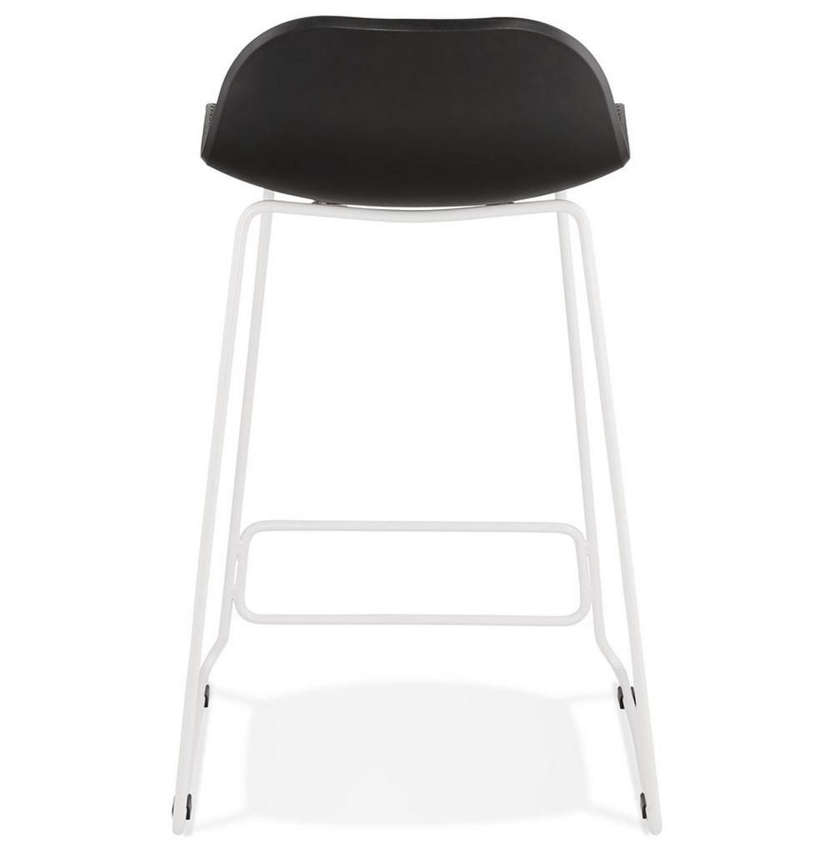 SITZHOCKER Kunststoff Metallgestell Sitzhöhe 66cm Industriedesign JORALI MINI, Schwarz-Weiß 48x53x85 cm - Schwarz/Weiß, Kunststoff/Metall (48/85/53cm) - KADIMA DESIGN