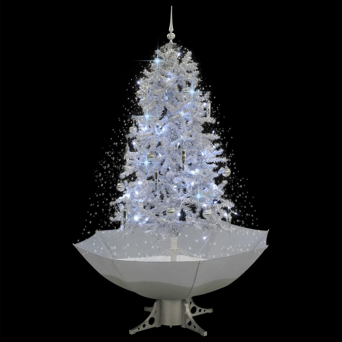 WEIHNACHTSBAUM Schneiender Mit Schirmfuss Weiss 170 Cm - Weiß, Kunststoff (170cm) - vidaXL