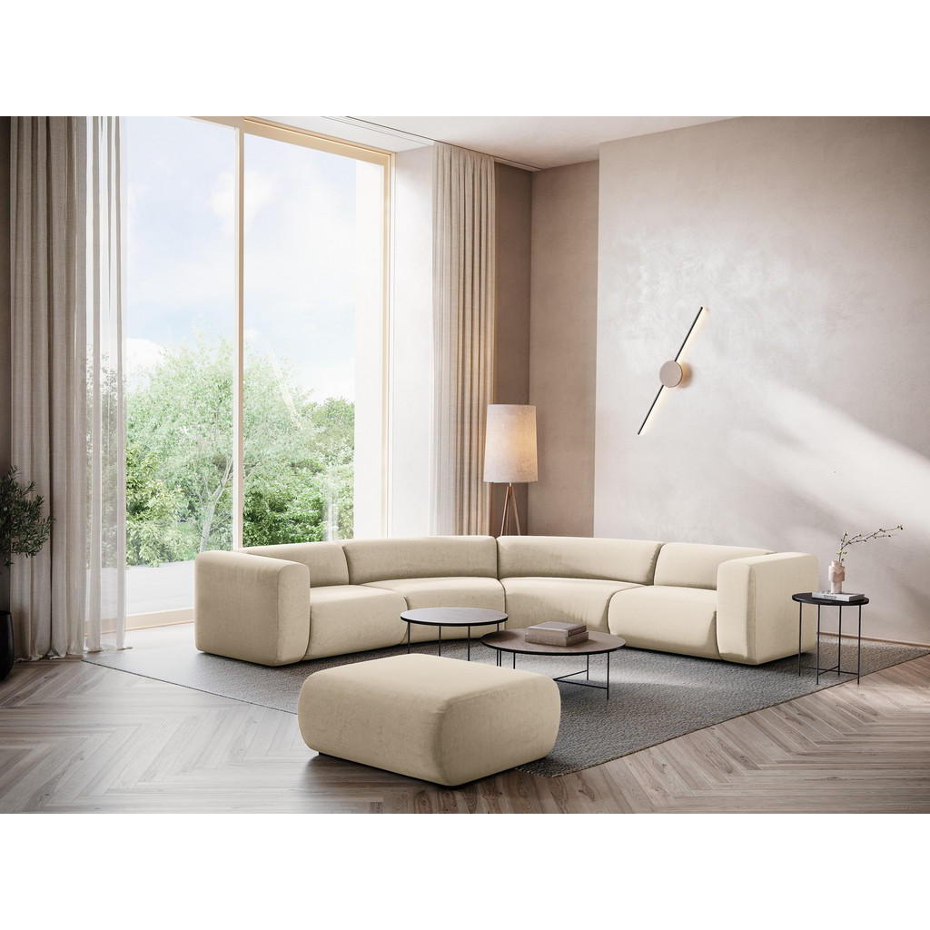 Thumbnail - Makamii Pouf, Creme, Textil, 1-Sitzer, Füllung: Schaumstoff, 94x40x89 cm, Made in EU, Wohnzimmer, Hocker, Sitzhocker