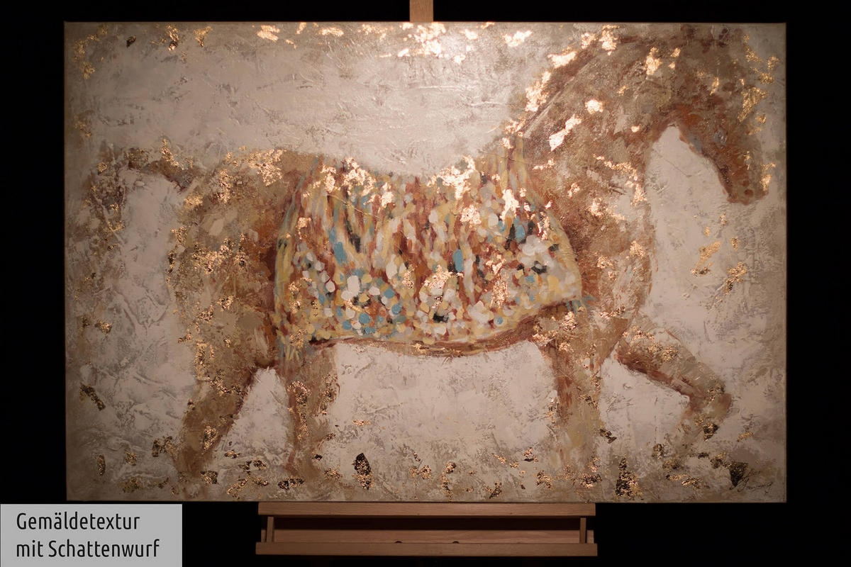 ACRYLBILD HANDGEMALT 120/80 cm - Beige, Holz/Textil (2.3/80cm) - KUNSTLOFT
