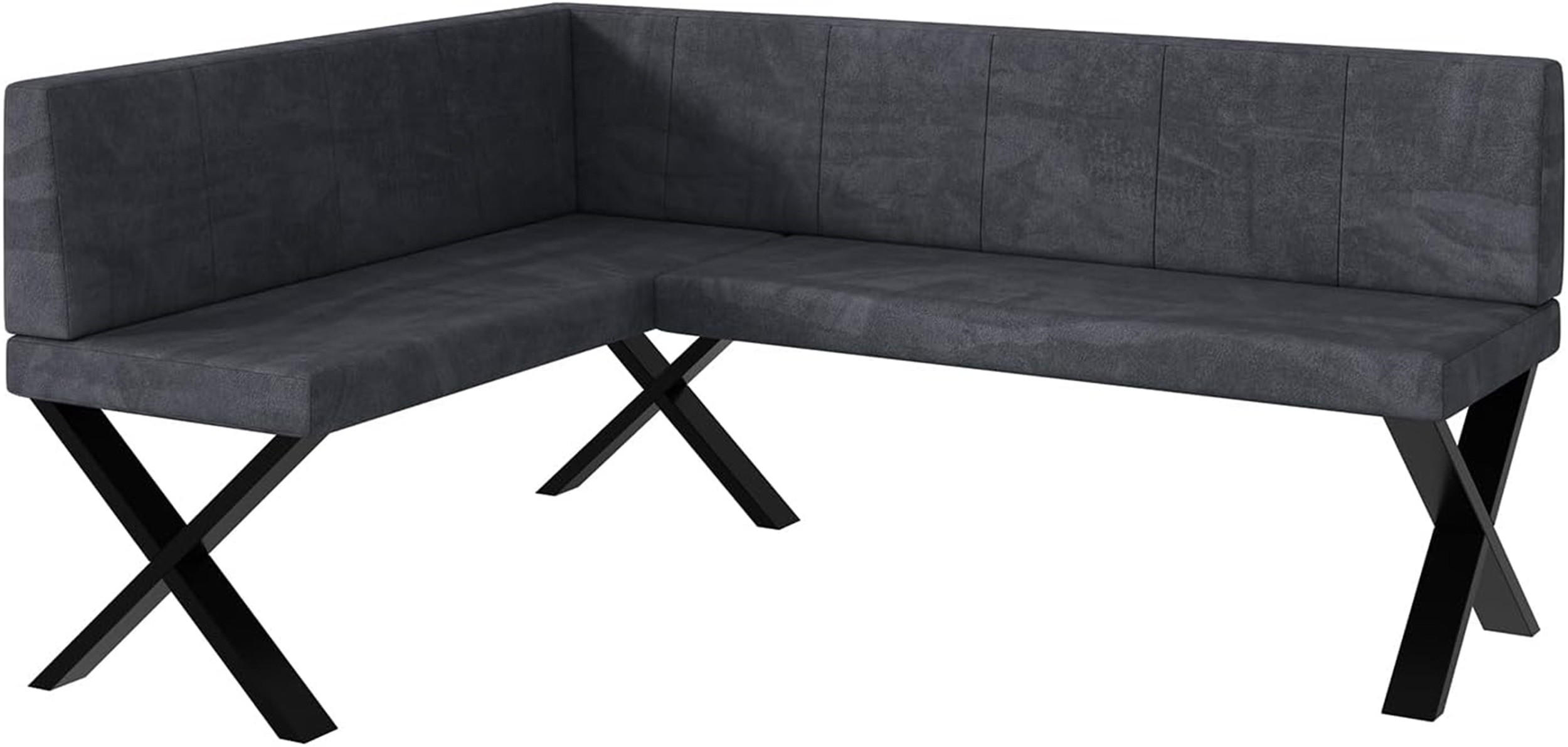 Meblini Eckbank Dunkelgrau 168x128 cm