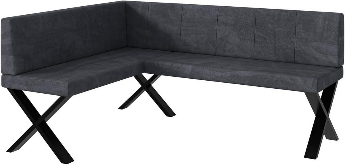 ECKBANK PETER_X - Dunkelgrau, Textil (128/168cm) - Meblini