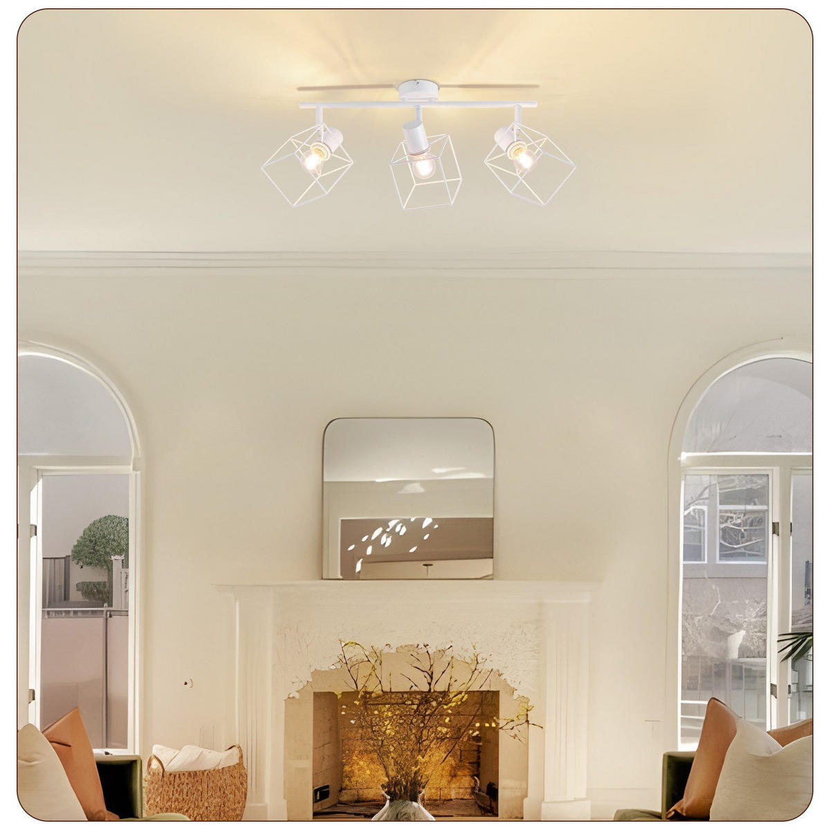 STRAHLER Fürth 3-flammig 48/10/17 cm - Weiß, Metall (48/10/17cm) - Nettlife