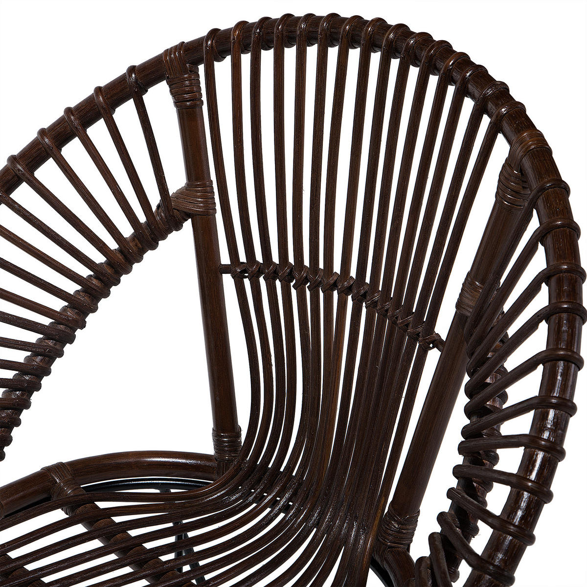 RATTAN SZÉK Rattan Barna Sarita - barna, természetes anyagok/fém (70/80/48cm) - Beliani