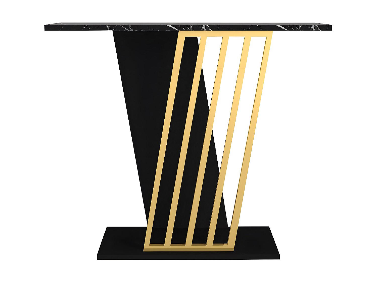 KONSOLENTISCH - 90 cm x 29.6 cm - Holz, Platte - Schwarz, Goldfarben - ORSONA - Goldfarben/Schwarz, Holz (29.6/90/76.8cm) - Vente-Unique