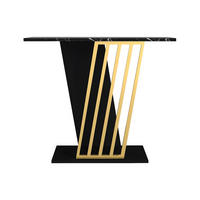 KONSOLENTISCH - 90 cm x 29.6 cm - Holz, Platte - Schwarz, Goldfarben - ORSONA - Goldfarben/Schwarz, Holz (29.6/90/76.8cm) - Vente-Unique