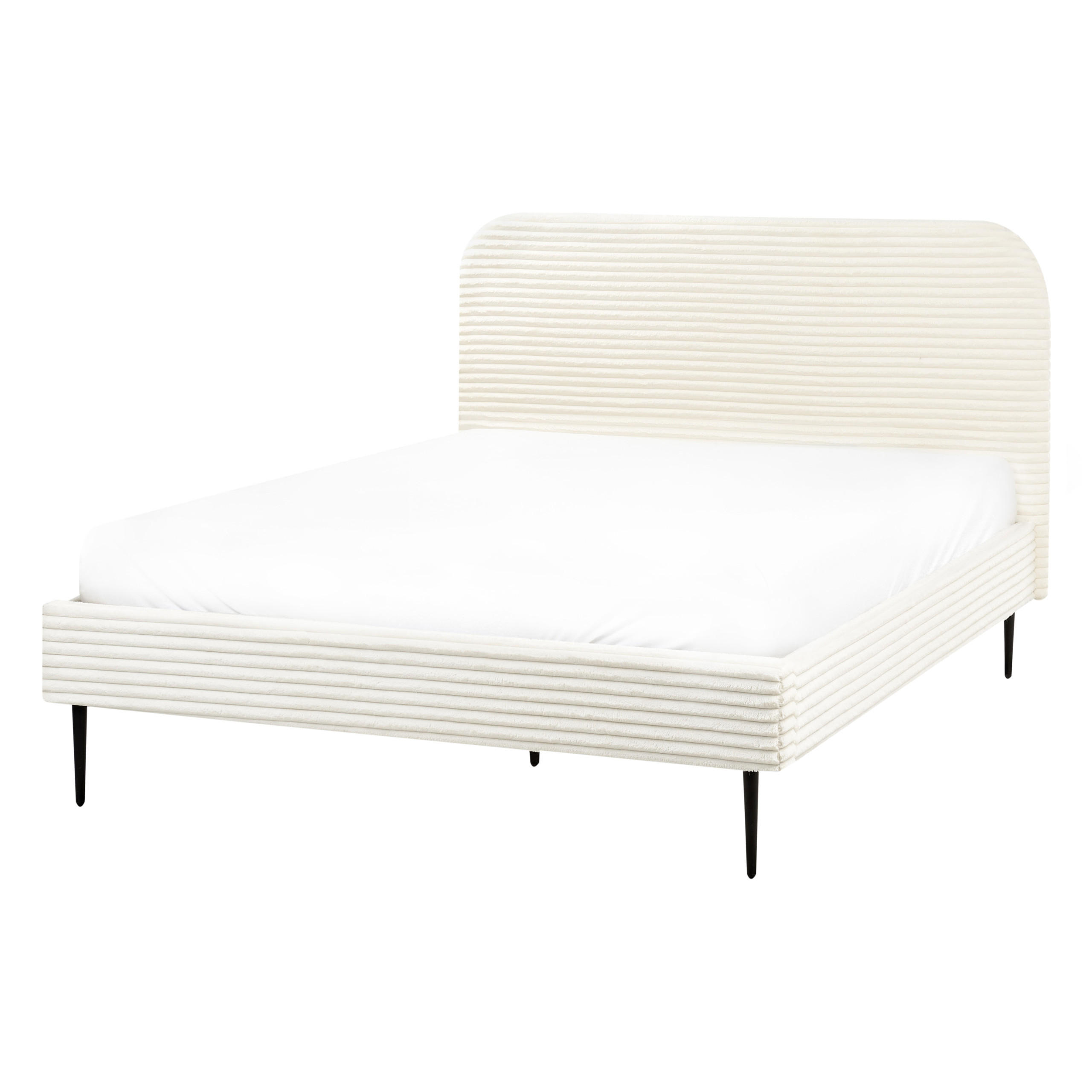 POLSTERBETT mit Lattenrost 140x200 cm Weiß Flayat - Creme, Textil (140/200cm) - Beliani