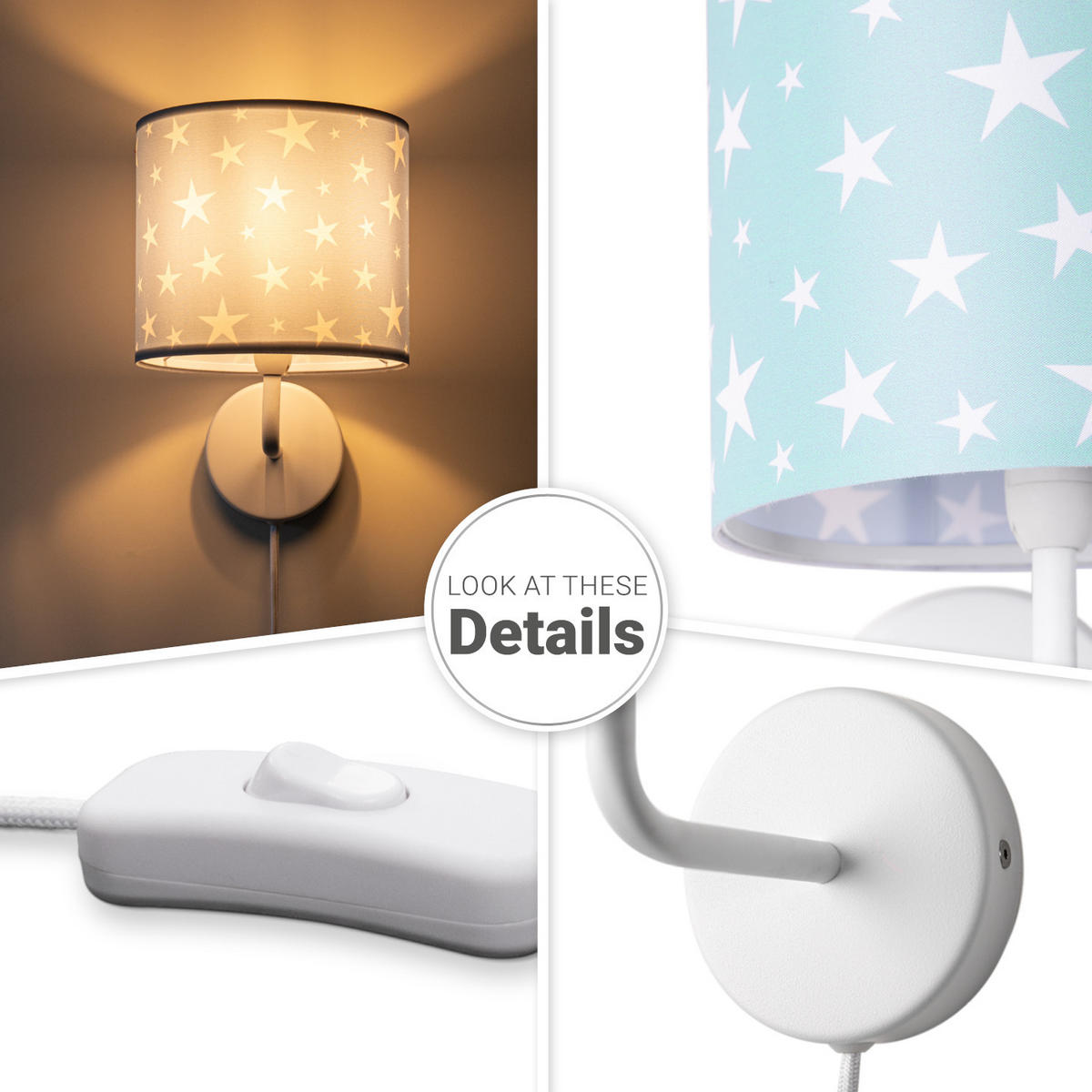 KINDERZIMMERLAMPE Luca Wl Cap 315 - Hellblau, Metall (18/26.9/20.9cm) - Paco Home