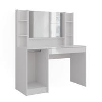 SCHMINKTISCH Sherry Weiß/Weiß Hochglanz 119.8 cm 4 Teile - Weiß Hochglanz, Holzwerkstoff (119.8/76/50.1cm) - Vicco