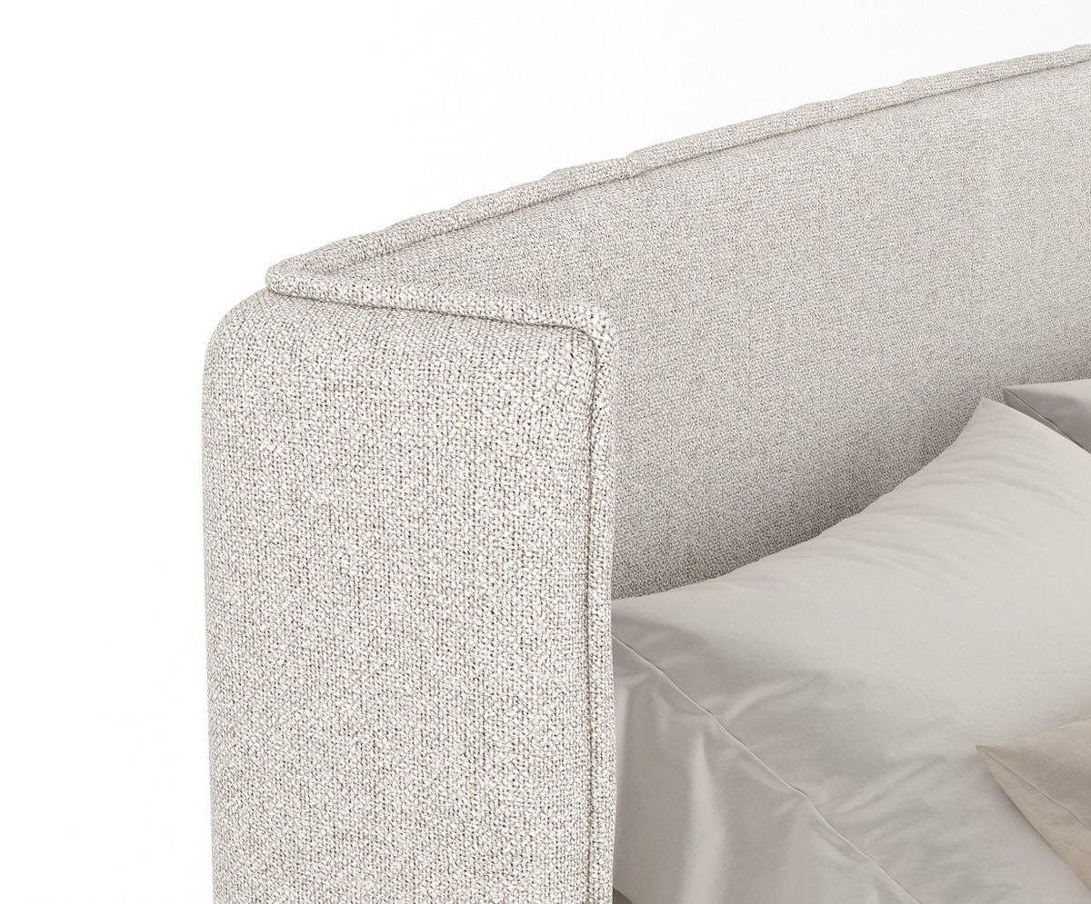 BOXSPRINGBETT Freeland Hellbeige 140/200 cm mit Matratze und Topper - Beige/Schwarz, Holz/Holzwerkstoff (140/200cm) - Maison de Reve