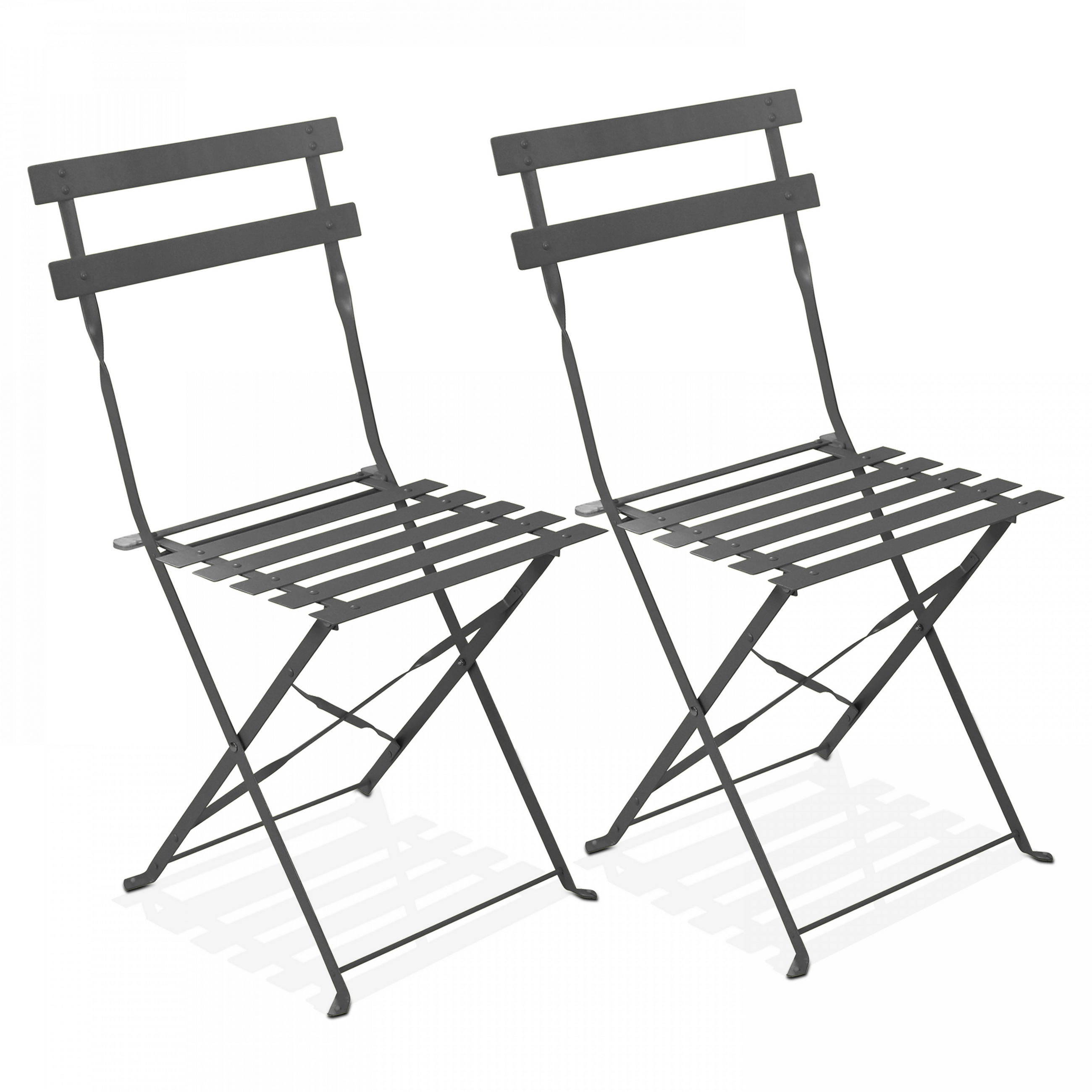 GARTENSTUHL, klappbar 2-tlg., Grau - Grau, Metall (46/82/42cm) - Oviala
