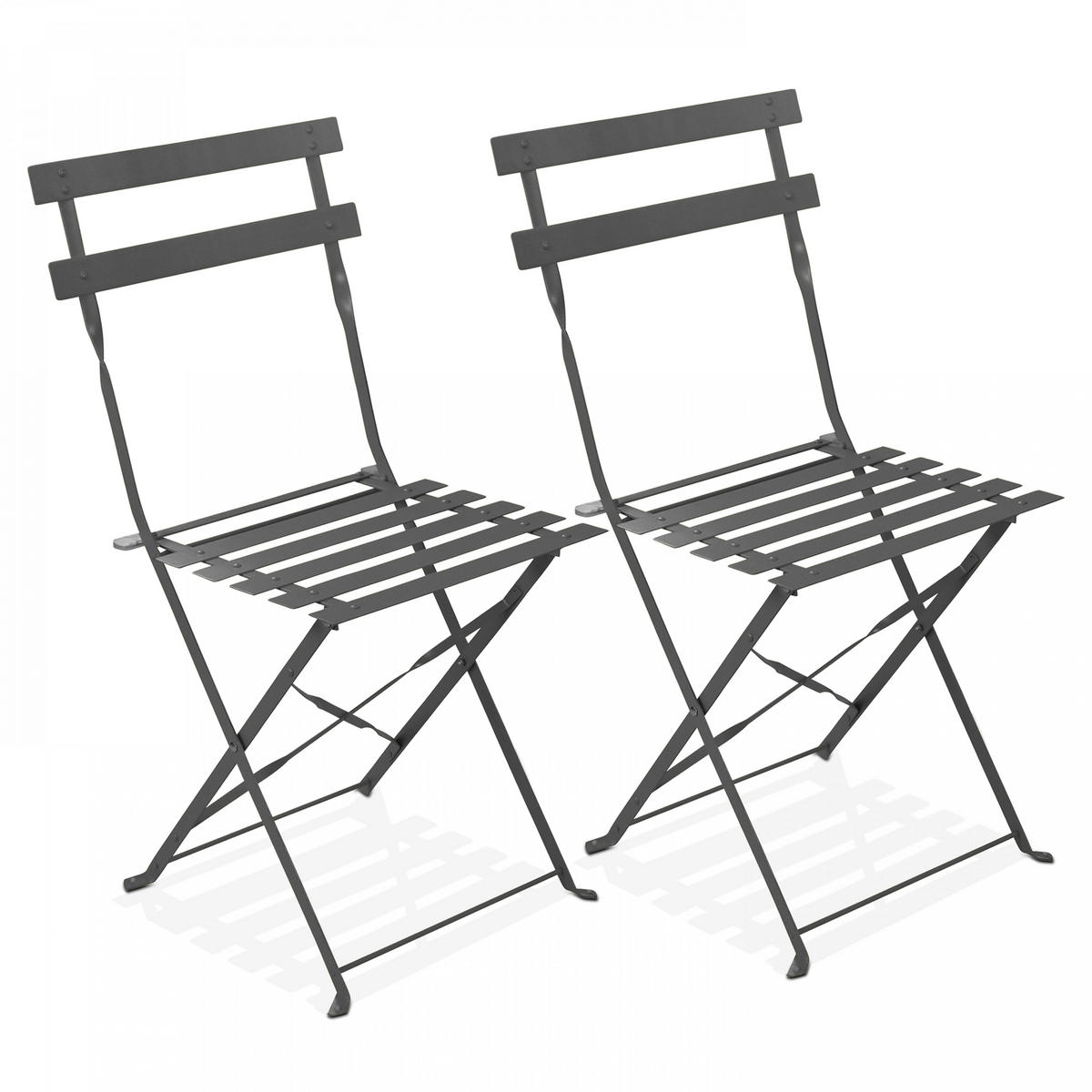 GARTENSTUHL, klappbar 2-tlg., Grau - Grau, Metall (46/82/42cm) - Oviala
