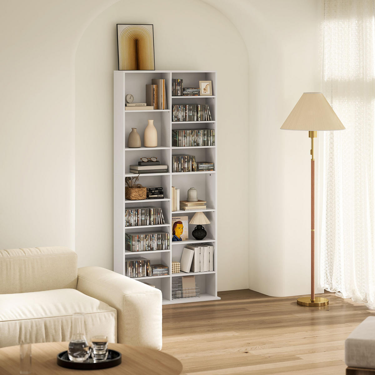 CD-REGAL Weiß 78.5/24.0/175.0cm - Weiß, Holzwerkstoff (24/175/78.5cm)