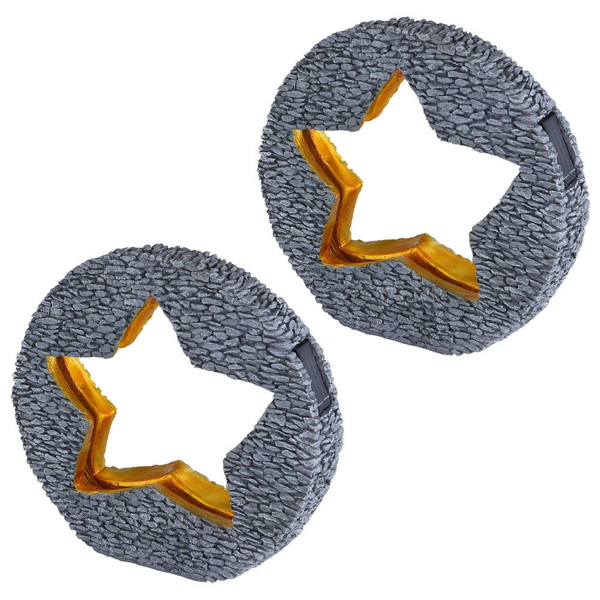 LED AUSSENLEUCHTE Steinoptik Grau Gold - Grau, Kunststoff (31/8.5/29.5cm) - Globo Lighting