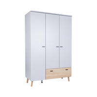 KLEIDERSCHRANK Lovis 3-türig - Eichefarben/Hellgrau, Holz/Holzwerkstoff (132/201/54cm) - arthur berndt