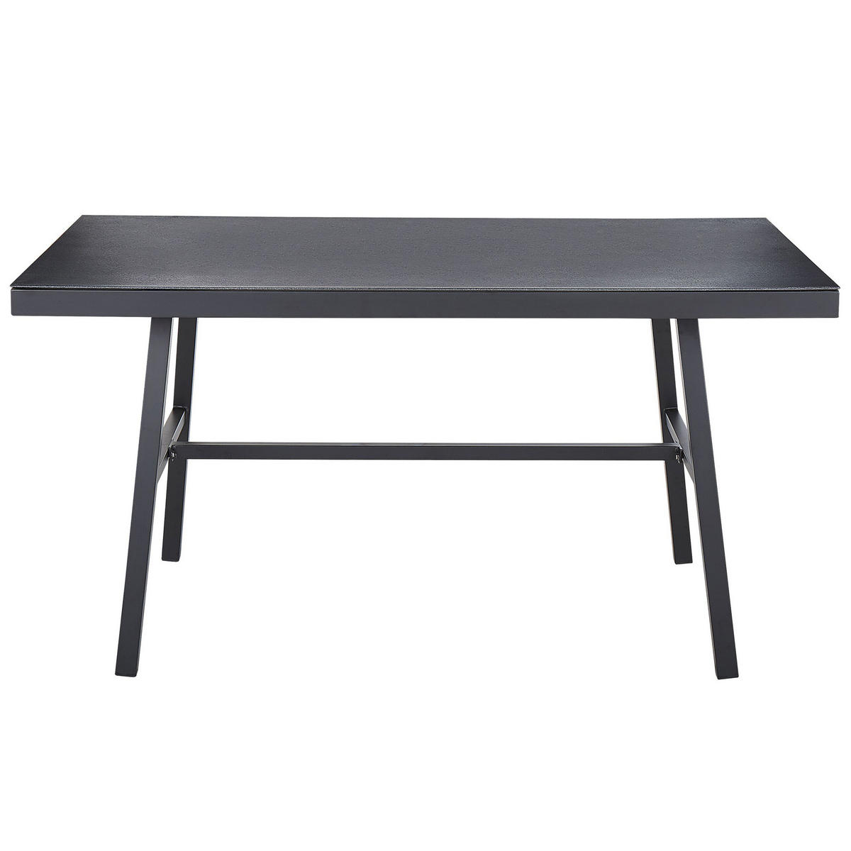 GARTENTISCH Aluminium schwarz 150/90 cm Canetto - Schwarz, Metall (150/90/76cm) - Beliani