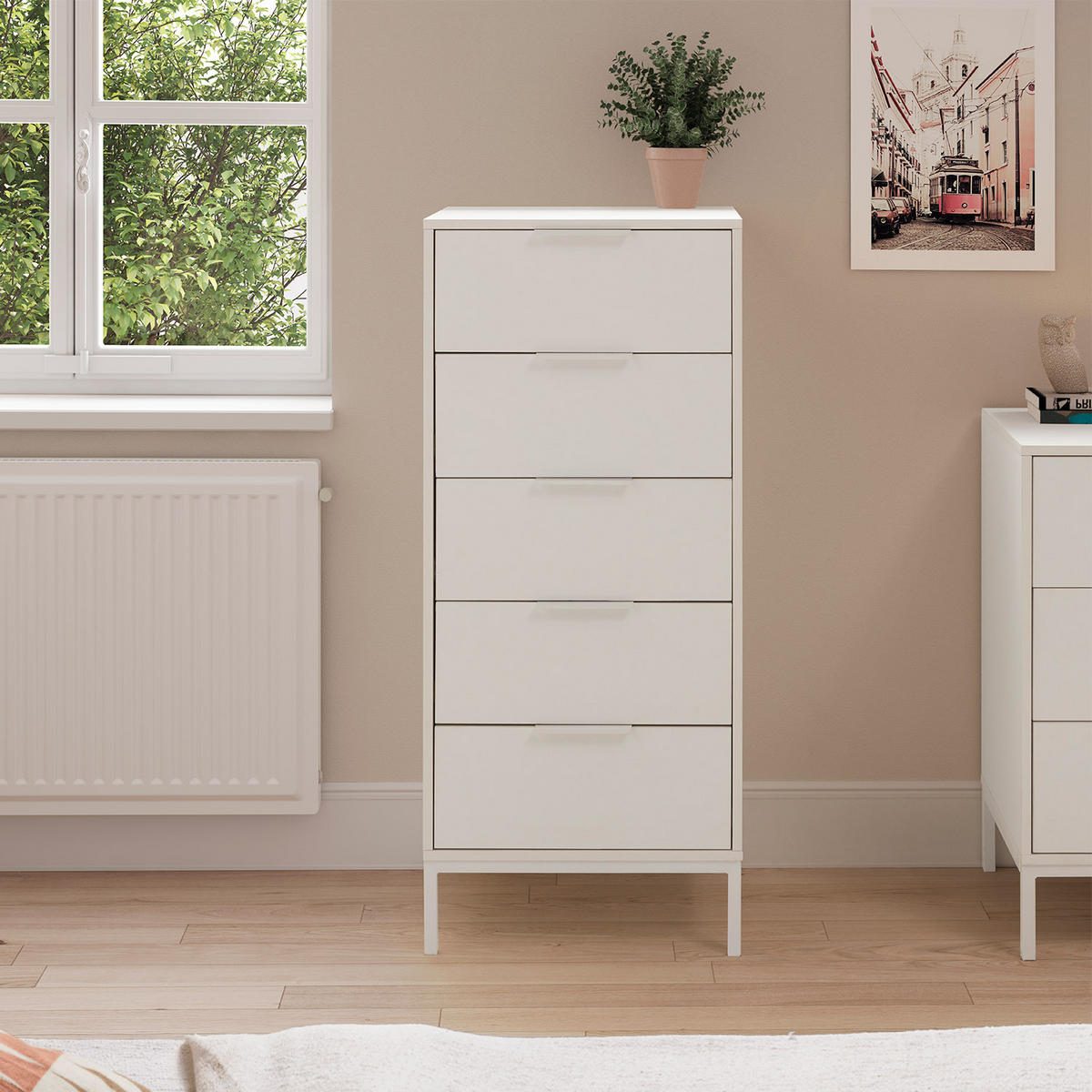 KOMMODE 50/115/40 Auri Weiß - Weiß, Holzwerkstoff (50/115/40cm) - VS Venta-stock