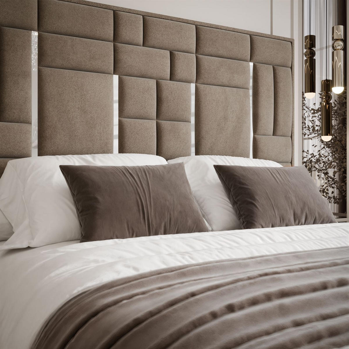 POLSTERBETT BRIGITTE SILVER mit Bettkasten 180x200 cm Element 06 - Beige, Textil (180/200cm) - Lookway