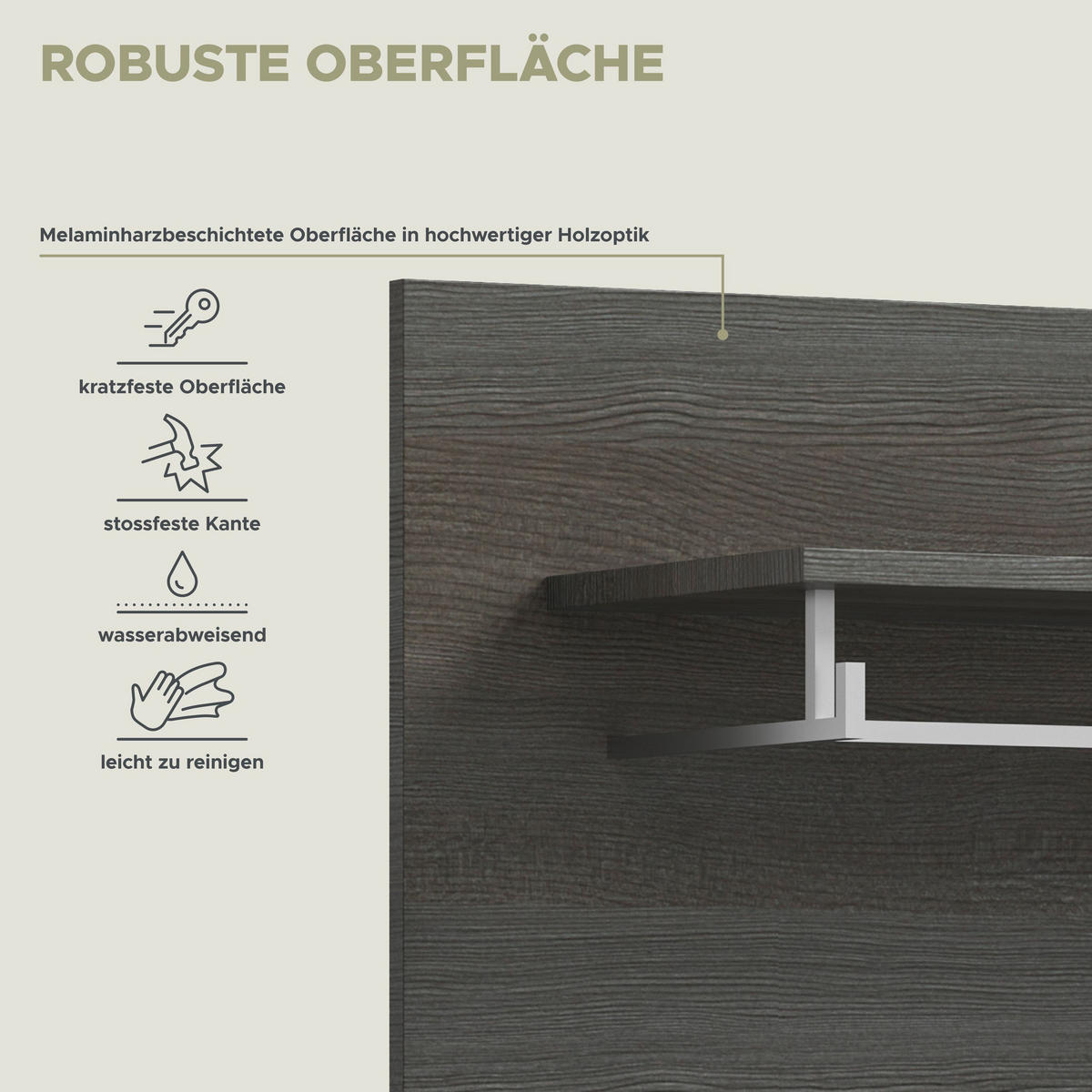 GARDEROBENPANEEL SALSA (B/H/T: ca. 80/70/27 cm) in Rauchsilber Nachbildung/weiß hochglanz - Silberfarben, Holzwerkstoff (80/70/27cm)