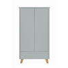 KINDERKLEIDERSCHRANK Zara_2, 2-türig – ideal für das Kinderzimmer - Grau, Holzwerkstoff (94/176/51.5cm) - RAUMHIRSCH FURNITURE