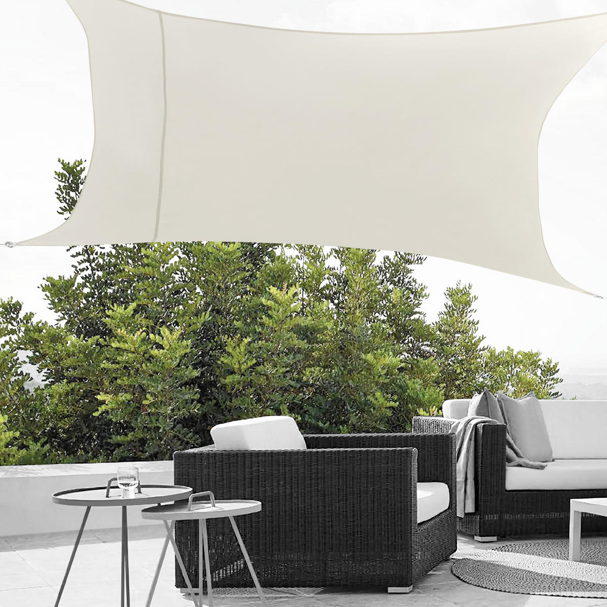 SONNENSEGEL Lerma rechteckig - Sandfarben, Textil (300/200cm) - [en.casa]