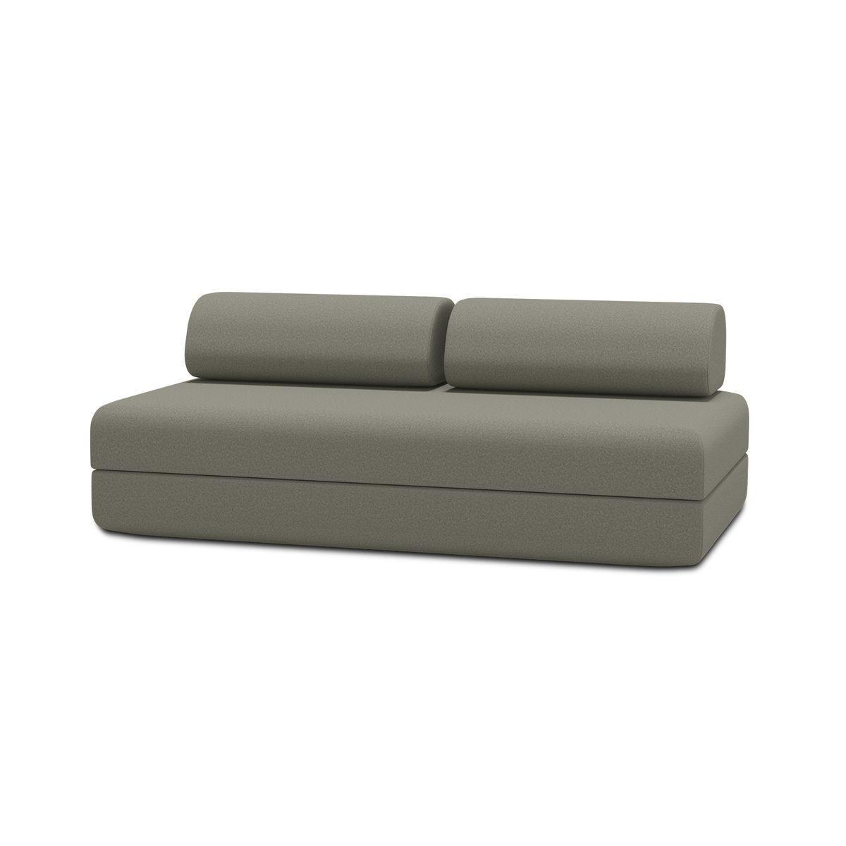 AUSZIEHBARES Schlafsofa für 2-3 Personen, glatter taupefarbener Stoff - Taupe, Textil (95/70.5/190cm) - Kimo