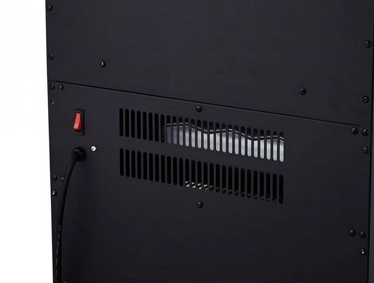 ELEKTROKAMIN Schwarz Bodenmodell mit integrierter Heizung 1800 W - Schwarz, Glas (44/75/35cm) - Purline