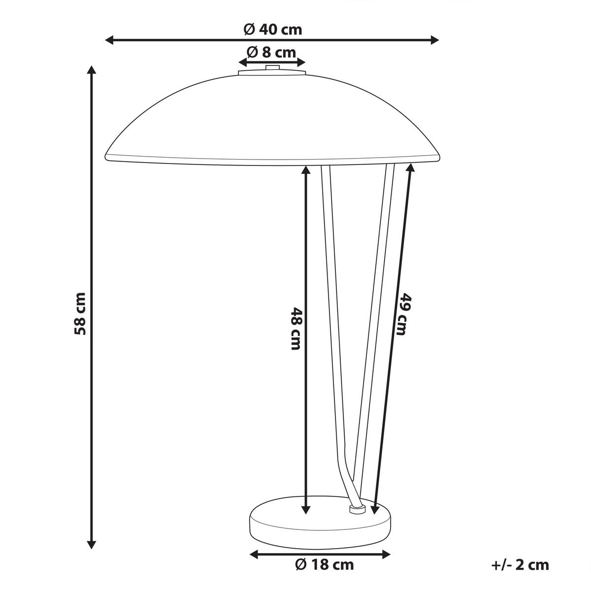 TISCHLAMPE Danto 40/40/58 cm - Schwarz, Metall (40/40/58cm) - Beliani