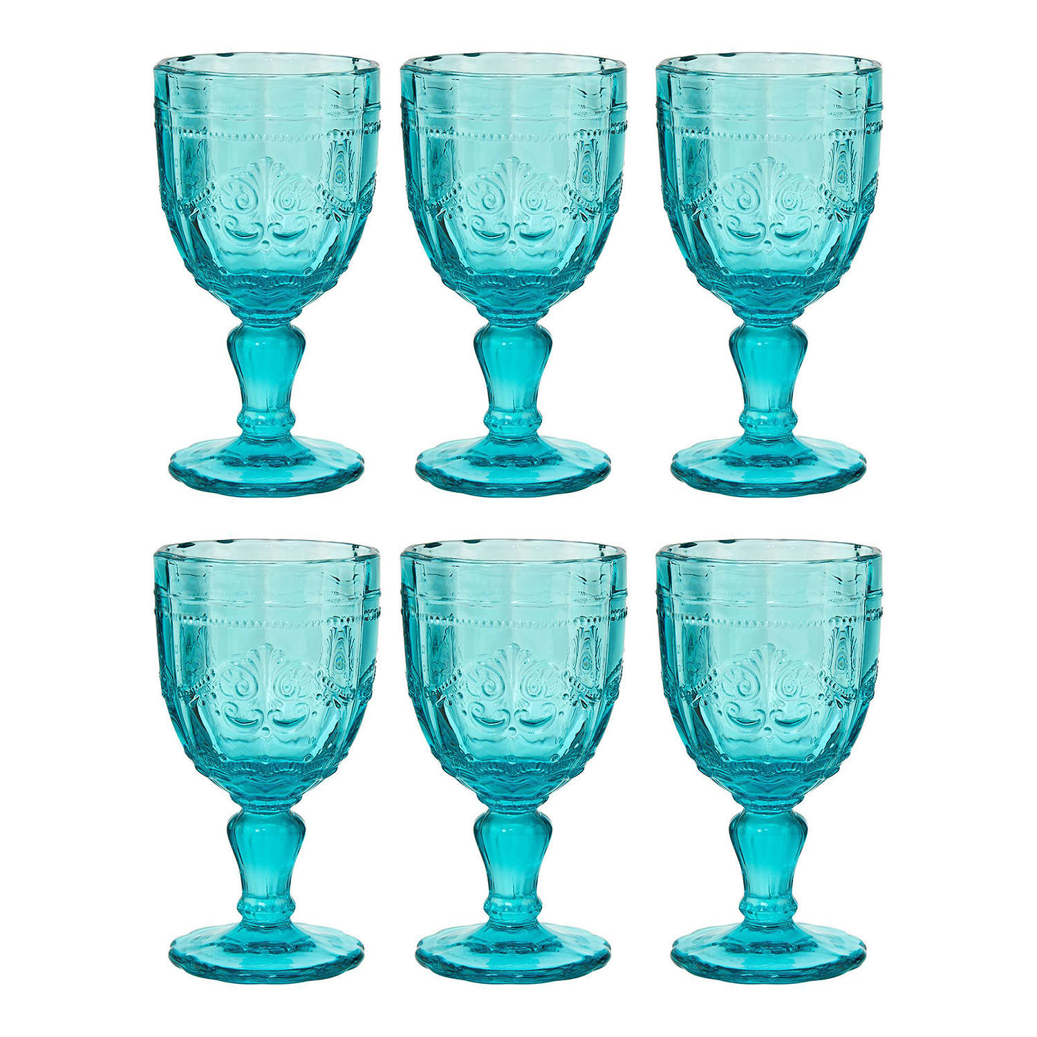 WEINGLAS (6er Set) Victorian - Türkis, Glas (0.23L) - BUTLERS