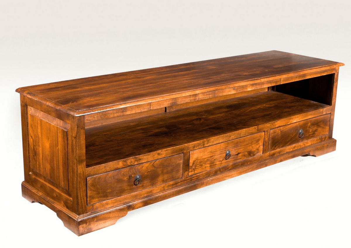LOWBOARD Akazie 175x50x53 honig lackiert OXFORD #0439 - Braun, Holz (175/53/50cm) - Massivmoebel24