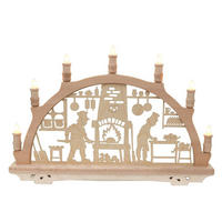 SCHWIBBOGEN Weihnachtsbäckerei 7-flammig - Multicolor, Holz (0.1/1/0.1cm) - Dekoteam24