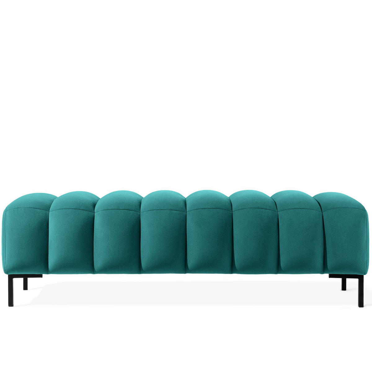 POLSTERBANK Bettbank PECCO, Metallbeinen - Blau/Schwarz, Holz/Textil (160/50/50cm) - KONSIMO®
