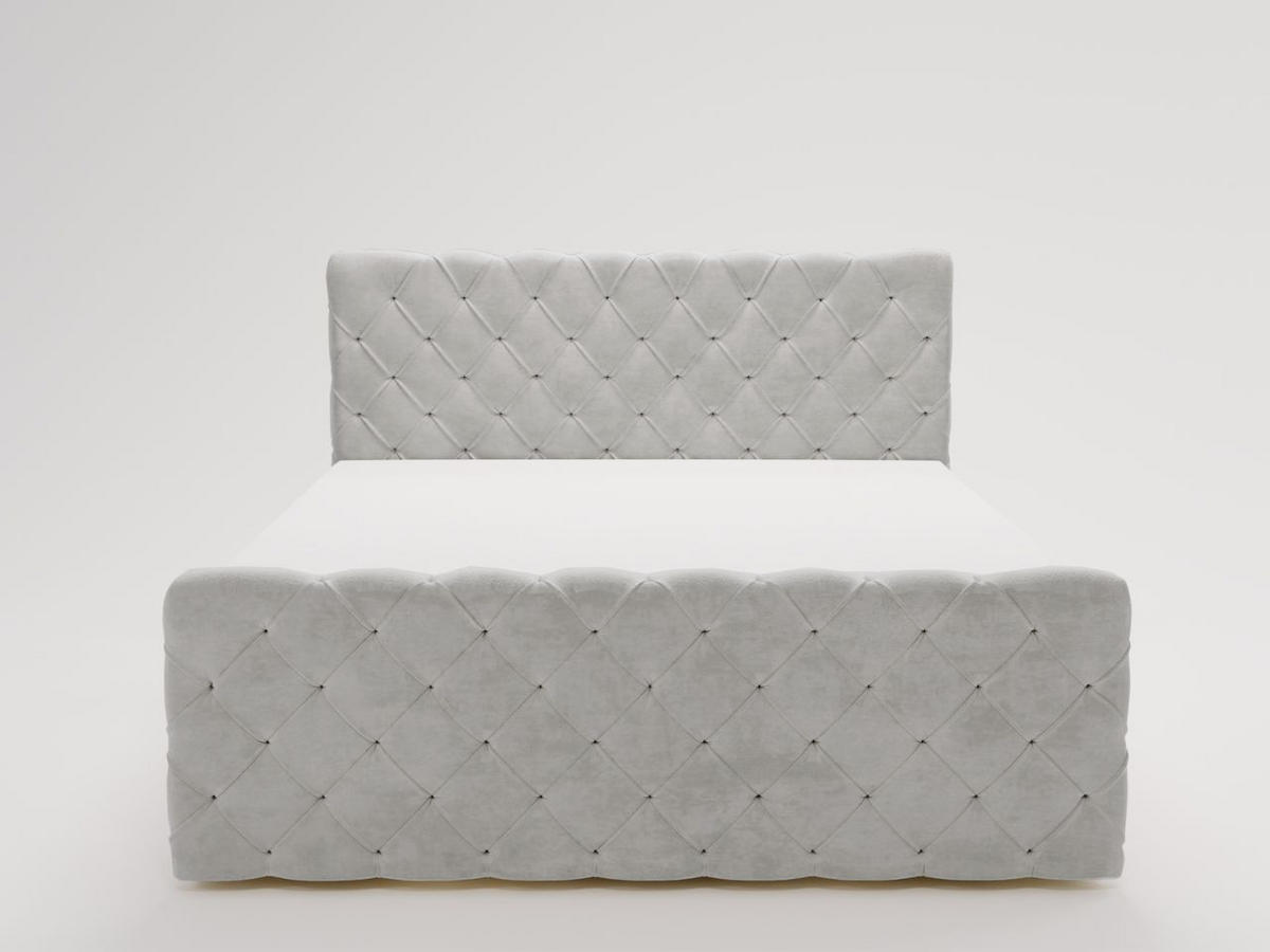 BOXBETT Lunaris 180x200 Hellgrau - Hellgrau, Holz/Textil (180/200cm) - Graingold