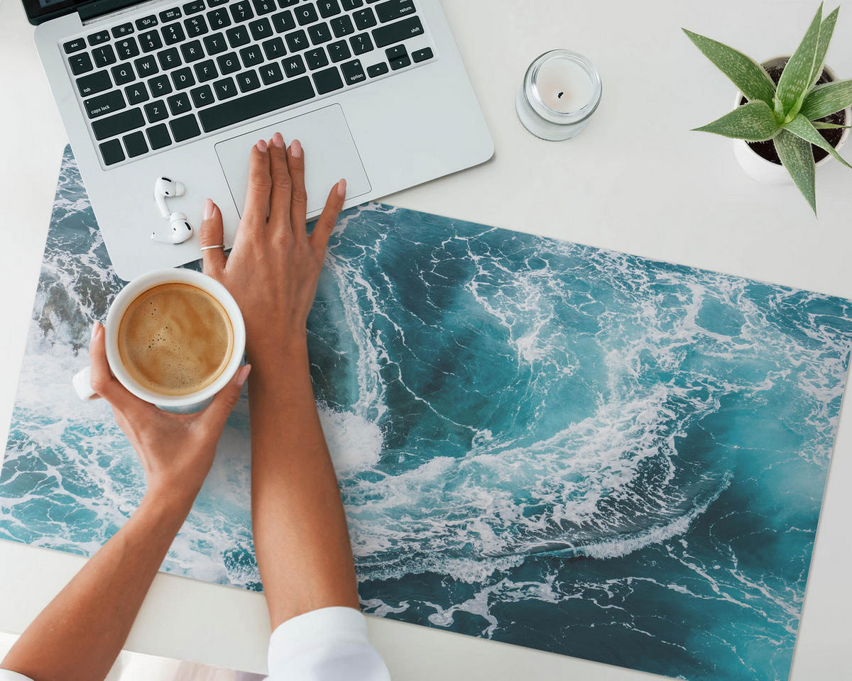 SCHREIBTISCHUNTERLAGE 90x45 cm Blau - Blau, Kunststoff (1.6/90/45cm) - Wallfluent