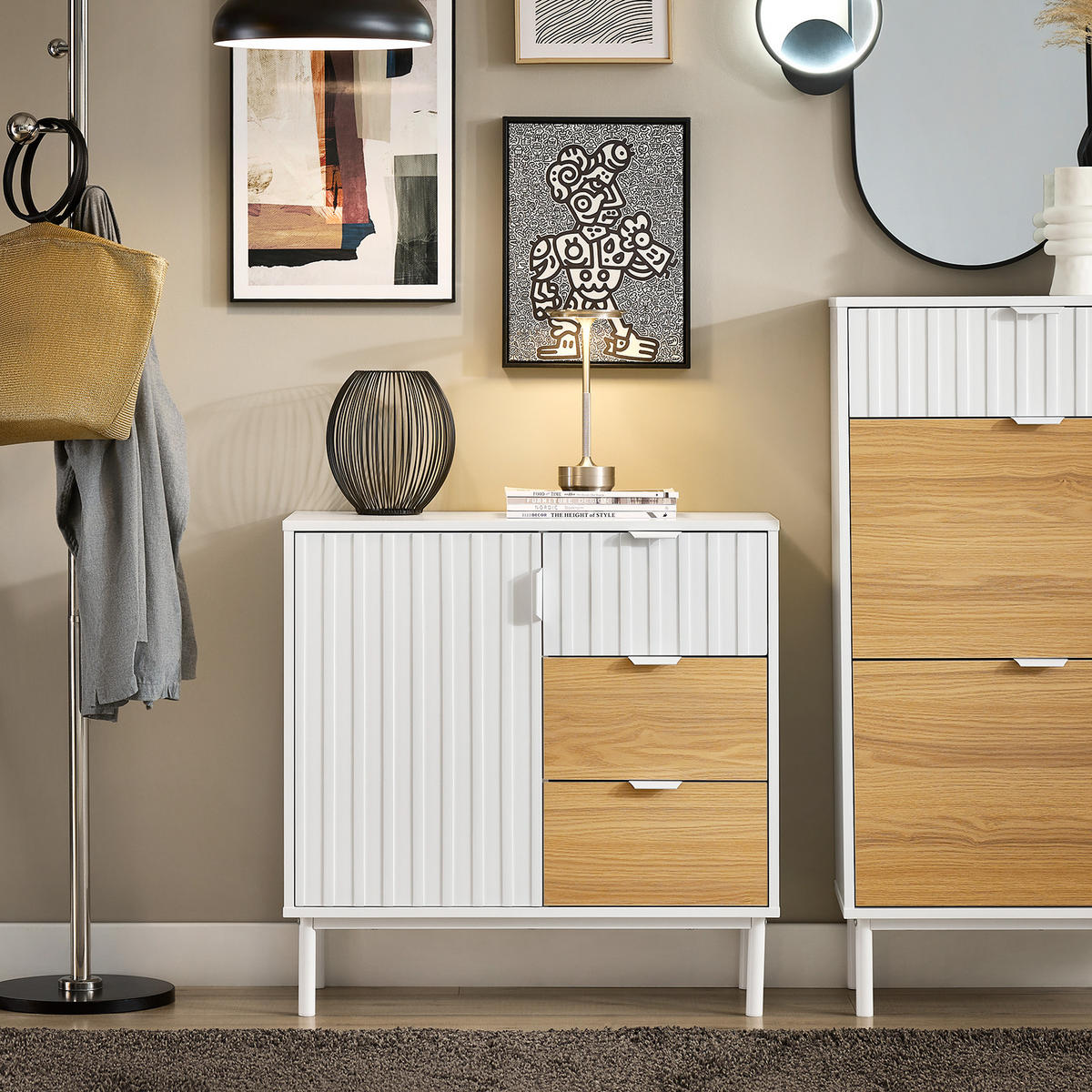 KOMMODE Weiß - Weiß, Holzwerkstoff/Metall (75/76/35cm) - SoBuy