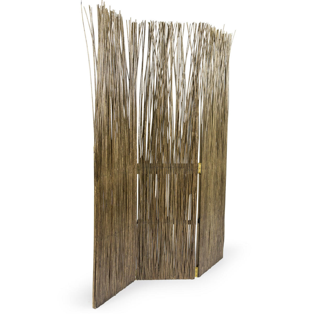 PARAVENT 3-tlg. 120/170 cm Braun Weide - Braun, Naturmaterialien (120/170/3cm) - Homestyle4u