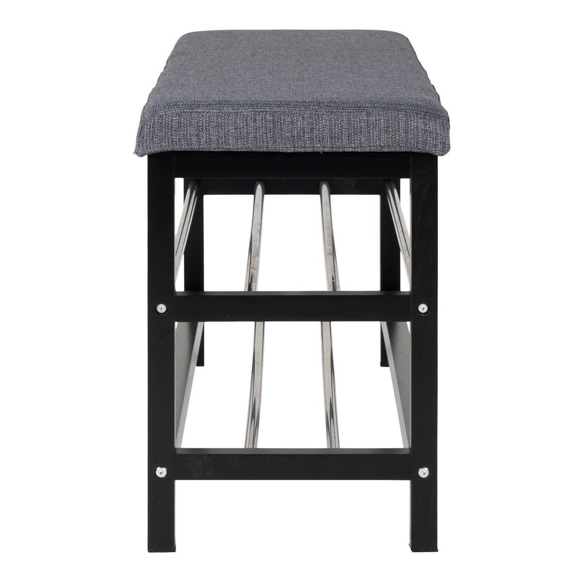 BANK Padova Pappel, Stahl, Polyester Grau - Grau, Metall (34/50/100cm) - tinkaro