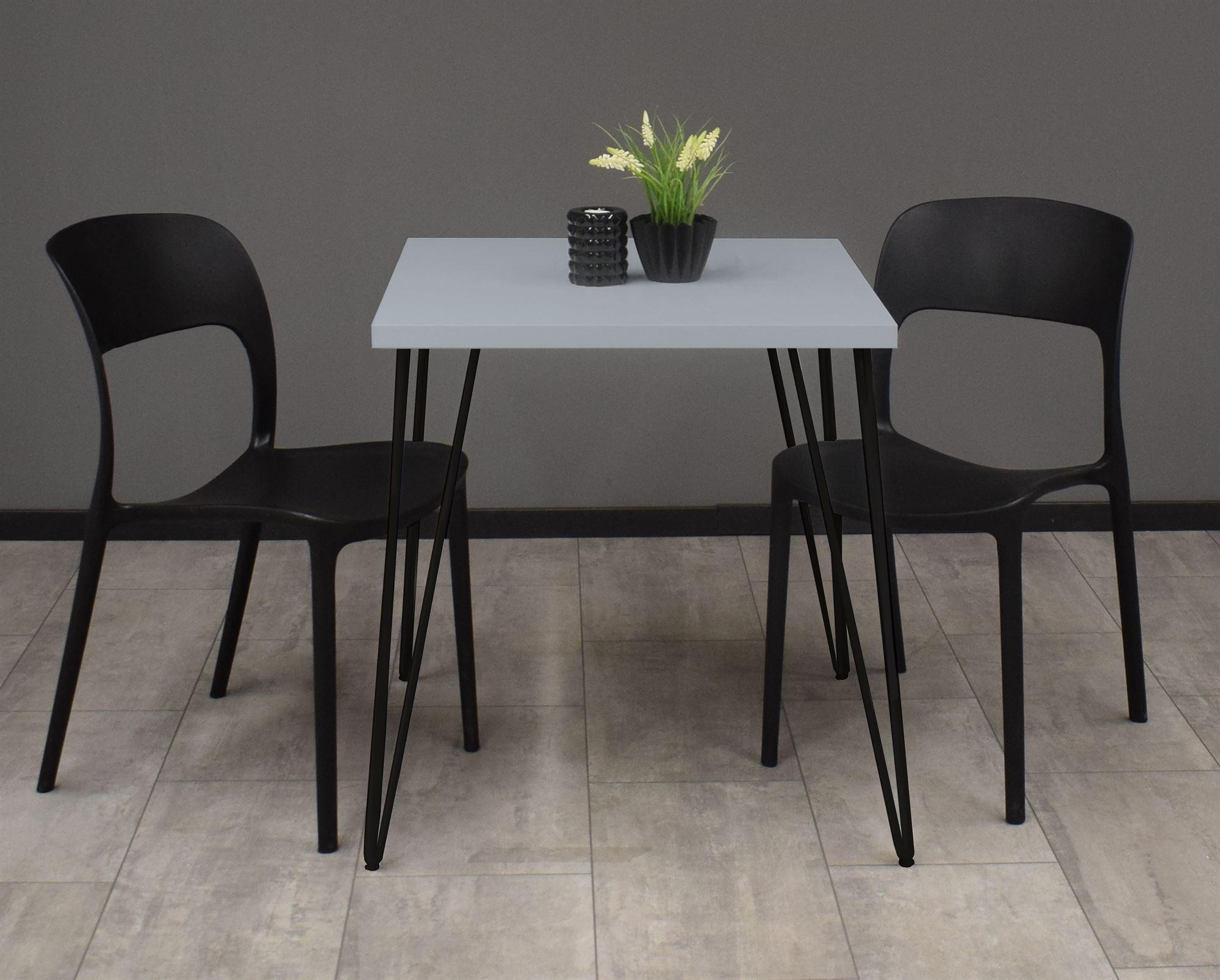 BISTROTISCH Eirena 70x70x75 schwarz matt/aqua matt lack - Blau, Metall (70/70/75cm) - 58aufmkessel
