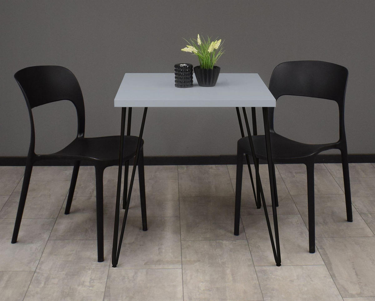 BISTROTISCH Eirena 70x70x75 schwarz matt/aqua matt lack - Blau, Metall (70/70/75cm) - 58aufmkessel