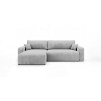 ROHOVÁ pohovka BERLIN levá šedá manšestr Poso 55 - funkce spaní, úložný prostor - šedá, textil (285/185cm) - Cornero