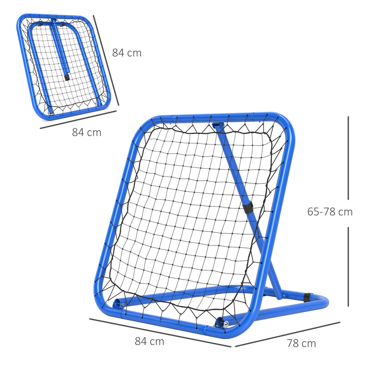 REBOUNDER für Fussball DE-10452 5-fach verstellbar, klappbar Blau - Blau, Metall (84/78cm) - ComfortXL