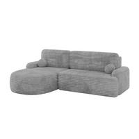 ECKSOFA mit Schlaffunktion und Bettkasten LIRA-L - 264x172x89 Hellgrau - Hellgrau, Holzwerkstoff/Textil (264/172cm) - ALTDECOR