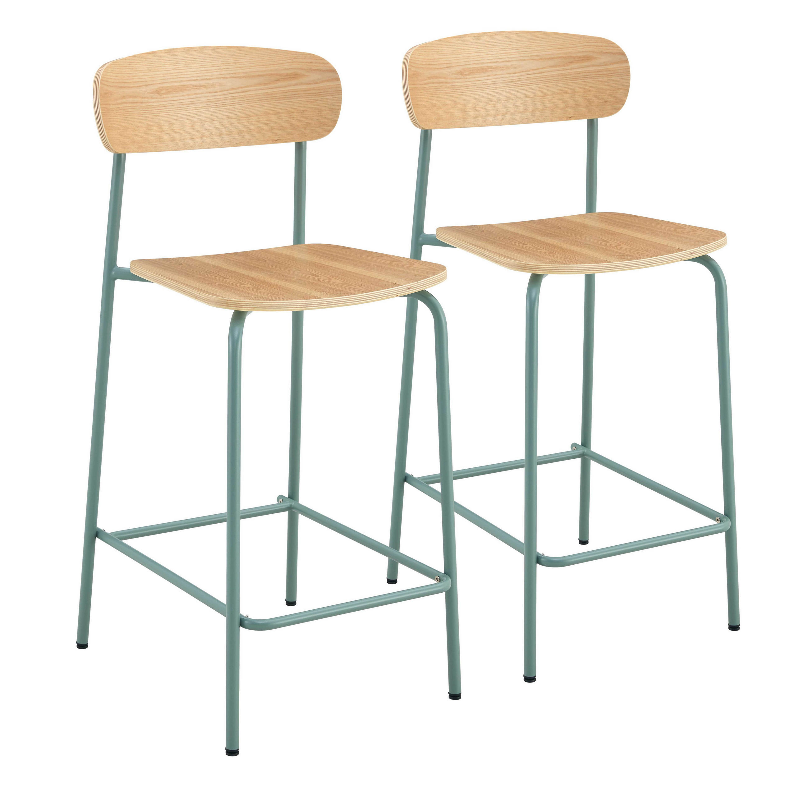BARSTUHL 2-tlg., Hellblau - Blau, Metall (42/96/50cm) - Oviala